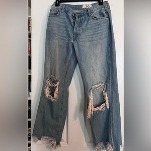Free People distressed blue jeans